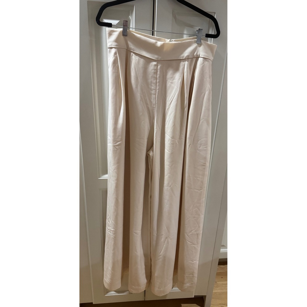 Neubyrne Wide Leg Trousers High Waist Dress Pants‎ Neutral Off White Size XL NWT